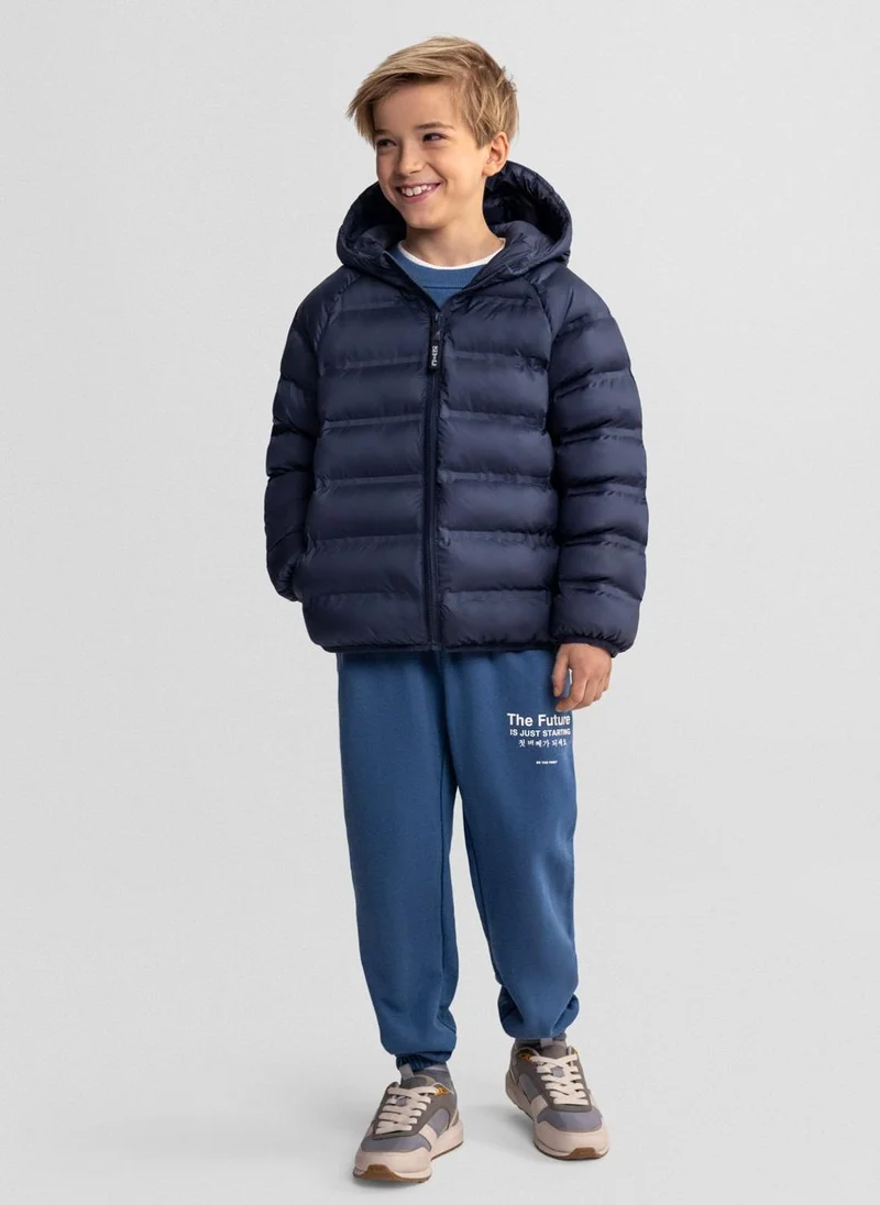 مينوتي Boys navy blue lightweight hooded jacket 3-15 years